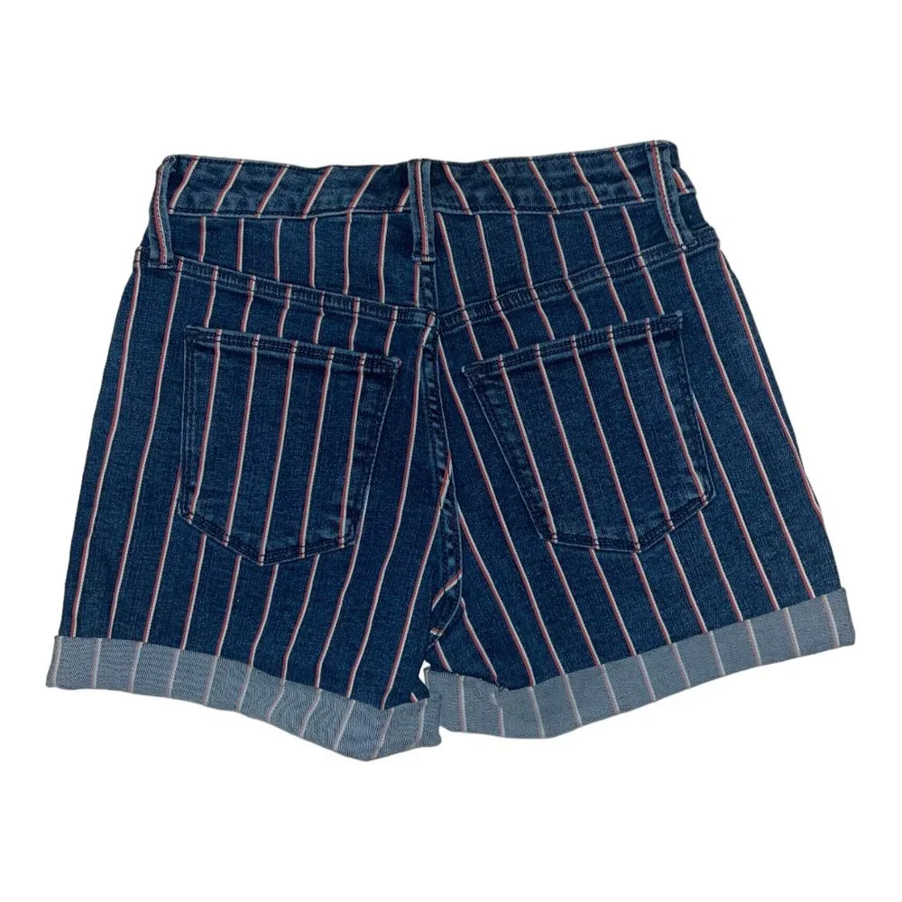 Universal Tread High Rise Red white and blue striped shorts women's size 00/24 - Picture 2 of 9